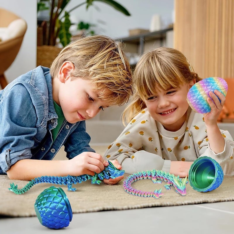 Rapean 3D Printed Dragon Eggs with Dragon Inside – Fantasy Tabletop Decor, 3D Printing Toys for Kids & Adults – Unique Desktop Decoration & Collectible – Christmas Ornament & Stocking Stuffers (4 Pack) - Image 4
